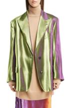 Women's Dries Van Noten Two-tone Lame Blazer - Green