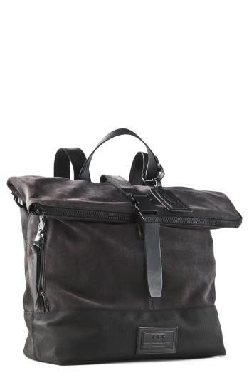 Men's John Varvatos Star Usa Suede & Ballistic Nylon Backpack - Grey