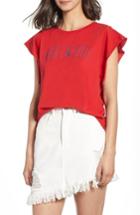 Women's Project Social T Oui Oui Embroidered Tee - Red