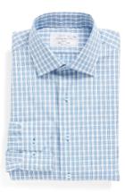 Men's Lorenzo Uomo Trim Fit Plaid Dress Shirt .5 32 - Blue