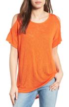 Women's Bobeau Cold Shoulder Slub Knit Tee - Orange