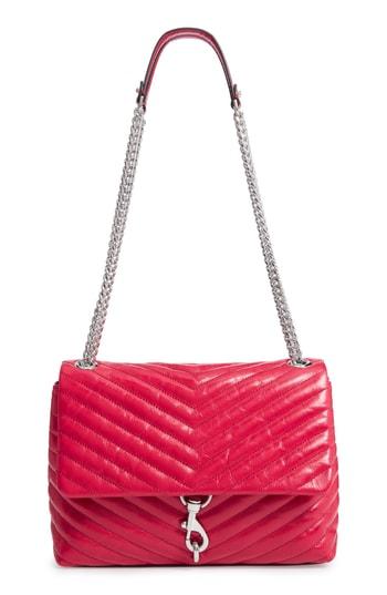 Rebecca Minkoff Edie Flap Front Leather Shoulder Bag - Red
