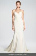 Women's Katie May 'monaco' Lace & Chiffon Trumpet Gown, Size V (xl) - Ivory