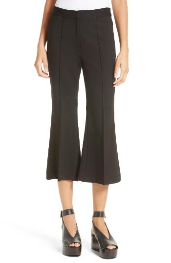 Women's Tibi Crop Flare Leg Pants - Black