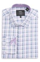 Men's W.r.k Trim Fit Stretch Plaid Dress Shirt .5 - Purple