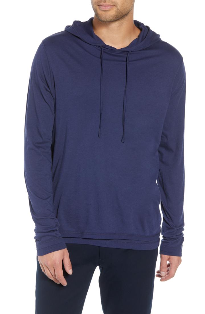 Men's Vince Regular Fit Double Layer Hoodie, Size - Blue