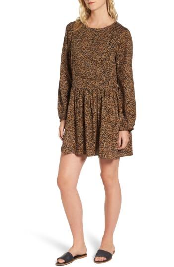 Women's Hinge Pintuck Minidress, Size - Beige