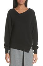 Women's Alexander Wang Asymmetrical Side Zip Wool & Cashmere Blend Sweater - Black