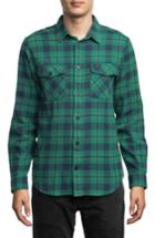 Men's Rvca 'that'll Work' Trim Fit Plaid Flannel Shirt, Size - Green