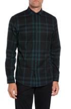 Men's Calibrate Slim Fit Plaid Flannel Sport Shirt - Green