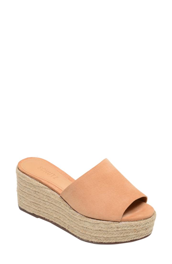 Women's Schutz Thalia Platform Wedge Slide Sandal M - Black
