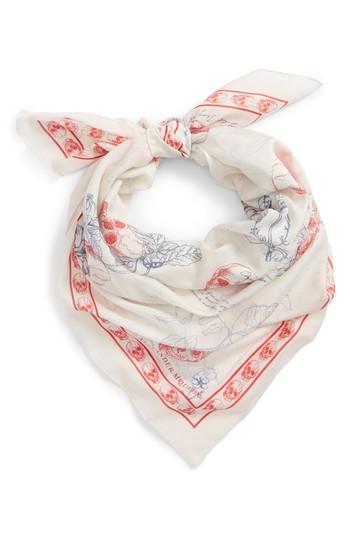 Men's Alexander Mcqueen Explorer Skull Print Scarf, Size - White