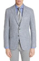 Men's Canali Kei Classic Fit Check Sport Coat Us / 46 Eu S - Blue