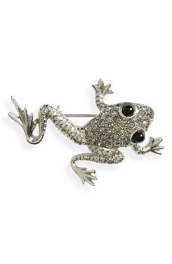 Women's Oscar De La Renta Crystal Pave Frog Brooch