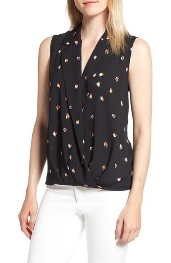 Women's Trouve Surplice Lapel Top - Black