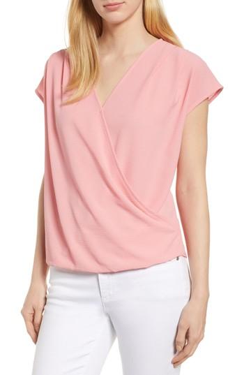 Women's Gibson Draped Faux Wrap Top - Pink