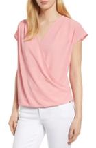 Women's Gibson Draped Faux Wrap Top - Pink