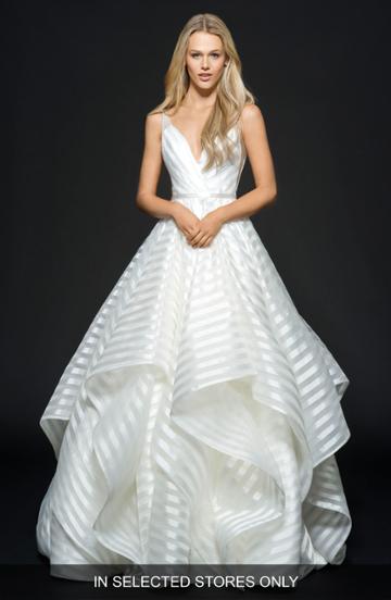 Women's Hayley Paige Decklyn Stripe Organza Ballgown