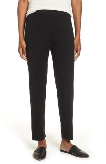 Women's Eileen Fisher Merino Wool Ankle Pants - Black