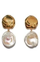 Women's Lizzie Fortunato Coin Reflection Freshwater Pearl Earrings