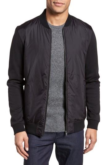 Men's Boss Shepherd Regular Fit Bomber Jacket - Black