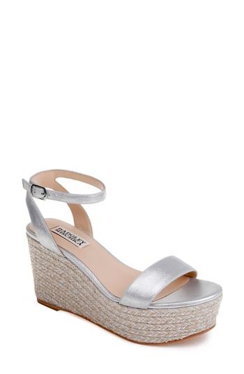 Women's Badgley Mischka Holmes Espadrille Wedge .5 M - Metallic