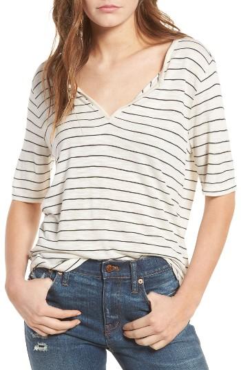 Women's Madewell Anthem Stripe Split Neck Tee