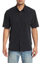 Men's Quiksilver Waterman Collection Tahiti Palms Fit Sport Shirt, Size Large - Black