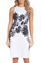 Women's Maggy London Placed Print Scuba Dress - White