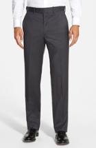 Men's Jb Britches 'torino' Flat Front Wool Trousers R - Grey