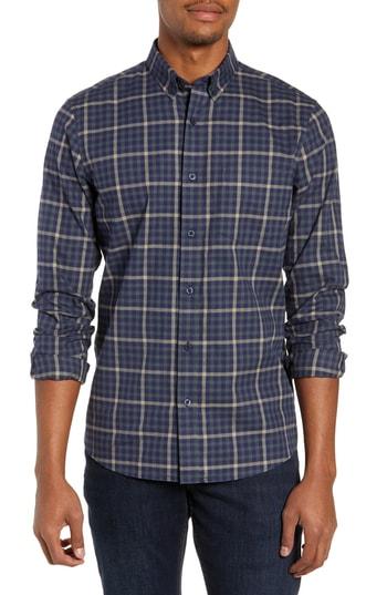 Men's Nordstrom Men's Shop Traditional Fit Gingham Sport Shirt - Blue