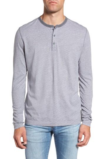 Men's Nordstrom Men's Shop Stripe Henley, Size - Grey