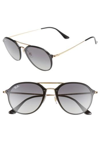 Women's Ray-ban 62mm Gradient Lens Aviator Sunglasses - Black