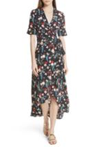 Women's Equipment Imogene Floral Silk Wrap Dress - Blue