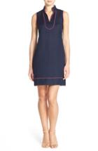 Women's Eliza J Piped Linen Blend A-line Dress