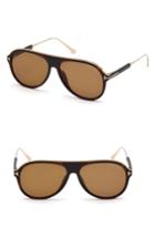 Men's Tom Ford Nicholai-02 57mm Sunglasses - Dark Havana / Brown
