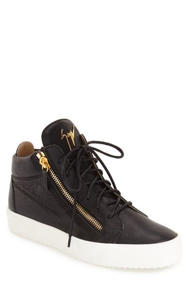 Men's Giuseppe Zanotti Mid Top Sneaker Eu - Black