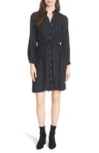 Women's Rebecca Taylor Tie Front Silk Shirtdress - Blue
