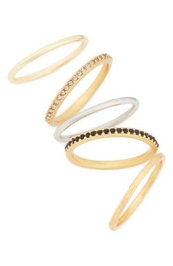 Women's Madewell Set Of 5 Filament Stacking Rings