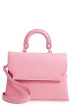 Ted Baker London Crystal Bar Leather Top Handle Satchel - Pink
