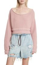 Women's Alexander Wang Chunky Boatneck Crop Sweater - Pink