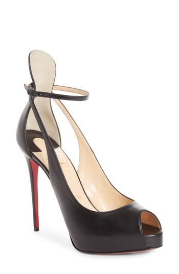 Women's Christian Louboutin Mascaralta Ankle Strap Platform Sandal .5us / 36.5eu - Black