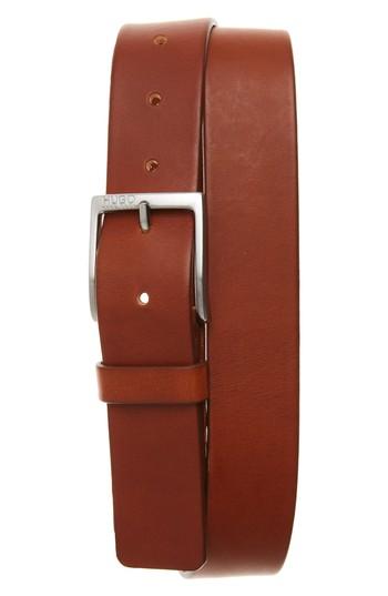 Men's Boss C-gem Leather Belt - Medium Brown