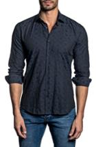 Men's Jared Lang Trim Fit Geo Print Sport Shirt - Blue