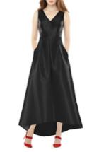 Women's Alfred Sung High/low Sateen Twill Gown