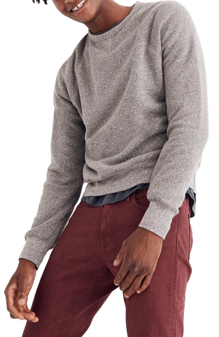 Men's Madewell Crewneck Sweatshirt, Size - Grey