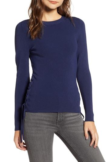 Women's Chelsea28 Side Tie Sweater, Size - Blue