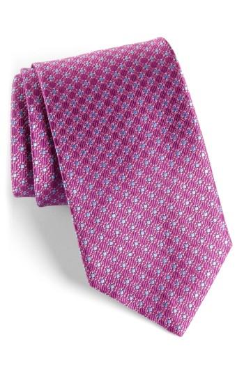 Men's David Donahue Neat Silk Tie, Size - Purple