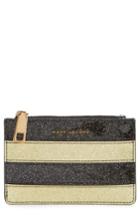 Women's Marc Jacobs Glitter Stripe Leather Wallet - Metallic