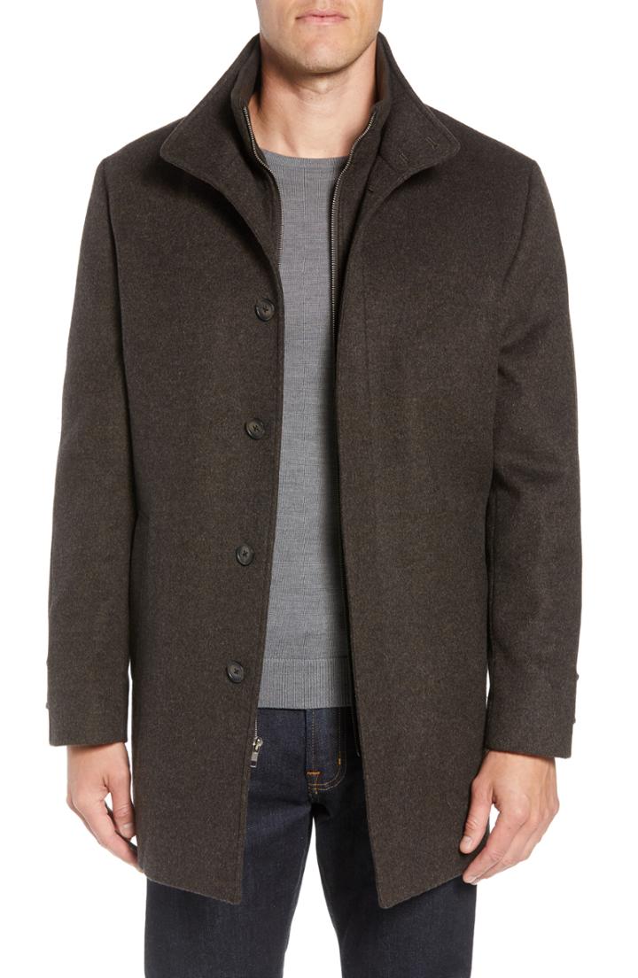Men's John W. Nordstrom Hudson Wool Car Coat, Size - Brown